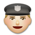 Police Officer Emoji with Medium-Light Skin Tone, LG style