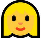 Blond-Haired Woman Emoji, Microsoft style