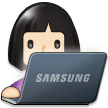 Woman Technologist Emoji with Light Skin Tone, Samsung style