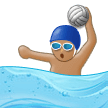 Man Playing Water Polo Emoji with Medium Skin Tone, Samsung style