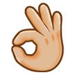 Ok Hand Emoji with Medium-Light Skin Tone, Samsung style