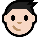 Boy Emoji with Light Skin Tone, Microsoft style
