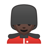 Man Guard Emoji with Dark Skin Tone, Google style