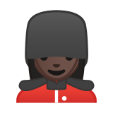Woman Guard Emoji with Dark Skin Tone, Google style