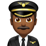 Man Pilot Emoji with Medium-Dark Skin Tone, Apple style
