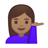 Woman Tipping Hand Emoji with Medium Skin Tone, Google style