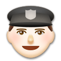 Police Officer Emoji with Light Skin Tone, LG style