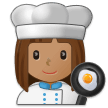 Woman Cook Emoji with Medium Skin Tone, Samsung style