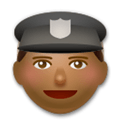 Police Officer Emoji with Medium-Dark Skin Tone, LG style