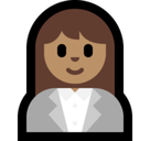 Woman Office Worker Emoji with Medium Skin Tone, Microsoft style
