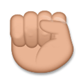Raised Fist Emoji with Medium Skin Tone, LG style