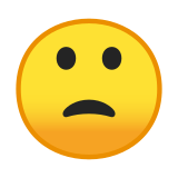 Slightly Frowning Face Emoji, Google style