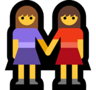 Two Women Holding Hands Emoji, Microsoft style