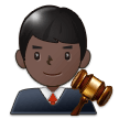 Man Judge Emoji with Dark Skin Tone, Samsung style