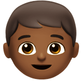 Boy Emoji with Medium-Dark Skin Tone, Apple style