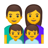 Family: Man, Woman, Boy, Boy Emoji, Google style