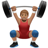 Person Lifting Weights Emoji with Medium Skin Tone, Apple style