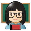Woman Teacher Emoji with Light Skin Tone, Samsung style