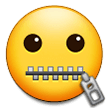 Zipper-Mouth Face Emoji, Samsung style