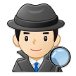 Man Detective Emoji with a Light Skin Tone, Samsung style