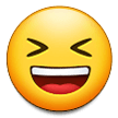 Grinning Squinting Face Emoji, Samsung style