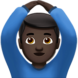 Man Gesturing Ok Emoji with Dark Skin Tone, Apple style