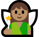 Fairy Emoji with Medium Skin Tone, Microsoft style
