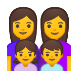 Family: Woman, Woman, Girl, Boy Emoji, Google style