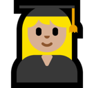 Woman Student Emoji with Medium-Light Skin Tone, Microsoft style