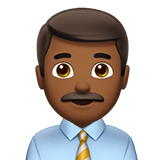 Man Office Worker Emoji with Medium-Dark Skin Tone, Apple style