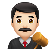 Man Judge Emoji with Light Skin Tone, Apple style