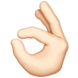 Ok Hand Emoji with Light Skin Tone, Apple style