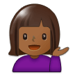 Person Tipping Hand Emoji with Medium-Dark Skin Tone, Samsung style