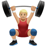 Person Lifting Weights Emoji with Medium-Light Skin Tone, Apple style