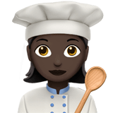 Woman Cook Emoji with Dark Skin Tone, Apple style