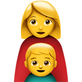 Family: Woman, Boy Emoji, Apple style