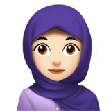 Woman with Headscarf Emoji with Light Skin Tone, Apple style