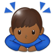 Man Bowing Emoji with Medium-Dark Skin Tone, Samsung style