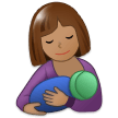 Breast-Feeding Emoji with Medium Skin Tone, Samsung style