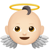 Baby Angel Emoji with Light Skin Tone, Apple style