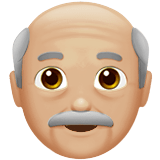 Old Man Emoji with Medium-Light Skin Tone, Apple style