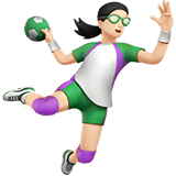Woman Playing Handball Emoji with Light Skin Tone, Apple style