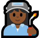 Woman Factory Worker Emoji with Medium-Dark Skin Tone, Microsoft style