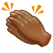 Clapping Hands Emoji with Medium-Dark Skin Tone, Samsung style
