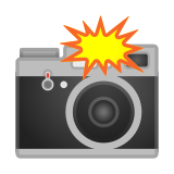 Camera with Flash Emoji, Google style