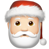 Santa Claus Emoji with Light Skin Tone, Apple style
