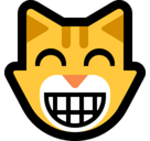 Grinning Cat Face with Smiling Eyes Emoji, Microsoft style