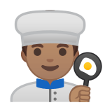 Man Cook Emoji with Medium Skin Tone, Google style