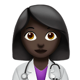 Woman Health Worker Emoji with Dark Skin Tone, Apple style