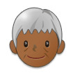 Older Person Emoji with Medium-Dark Skin Tone, Samsung style